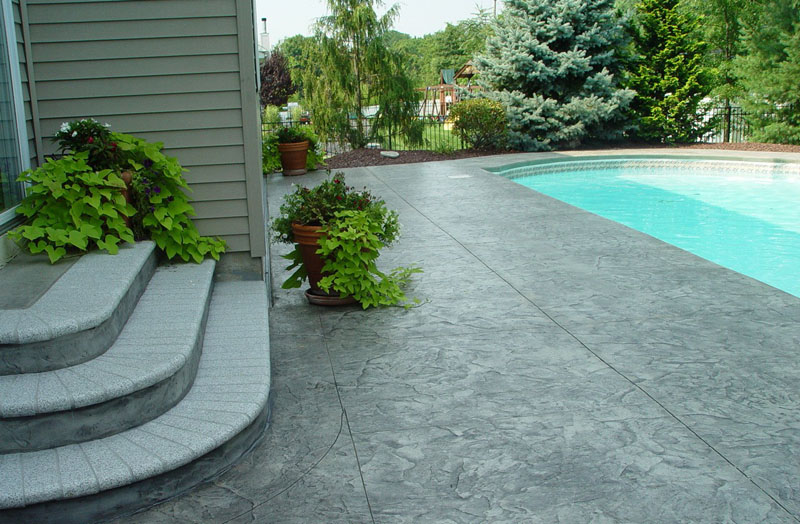 Stamped Concrete Patio around Pool